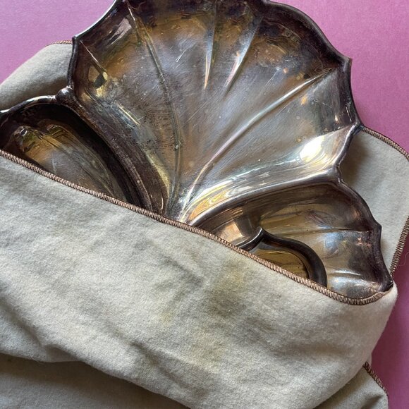 Vtg mcm Crescent Silver Leaf Tray 1950's Limited Edition #11 Bloomingdales - Picture 10 of 12